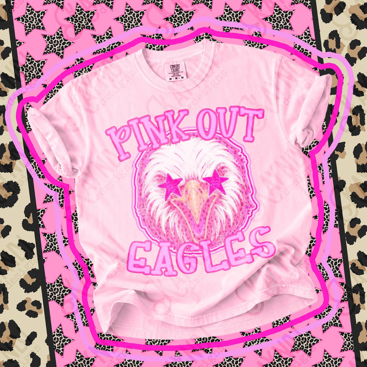 Pink Out Eagles Top design mockup