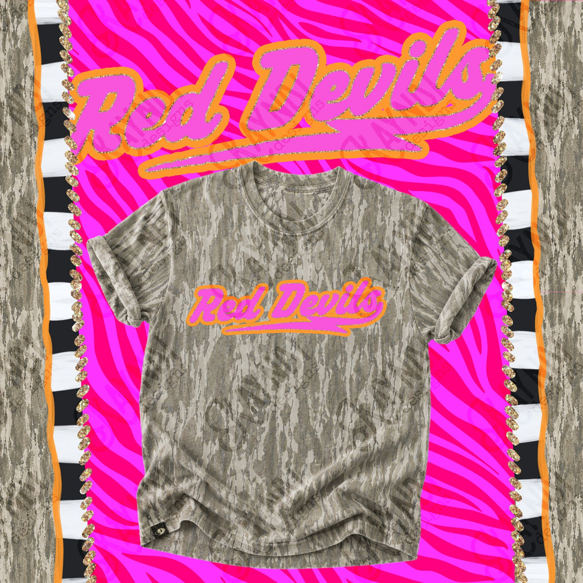 Prism Script Red Devils Top