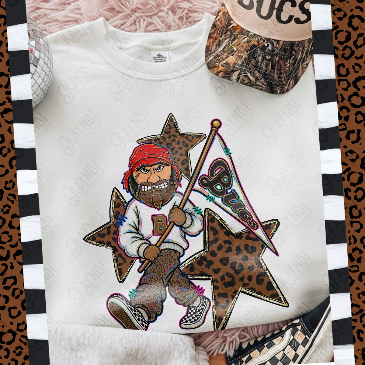 Leopard Sweats Bucs 2 Top