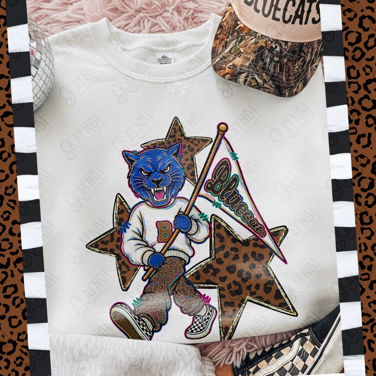 Leopard Sweats Bluecats Top