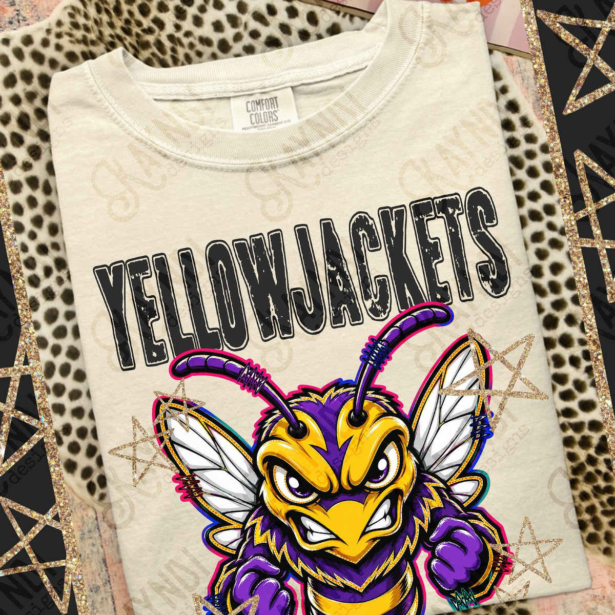 Grunge Varsity Yellow Jackets 3 Top