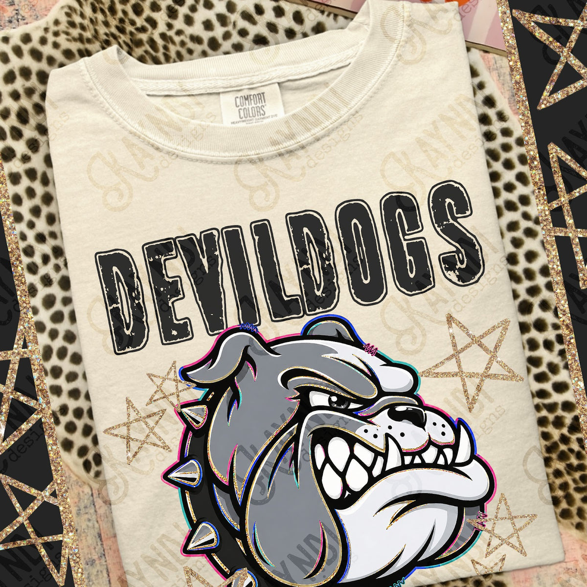 Grunge Varsity Devil Dogs 5 Top