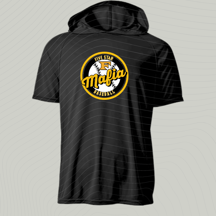 Design B- Black- Short/ Long Sleeve with HOOD