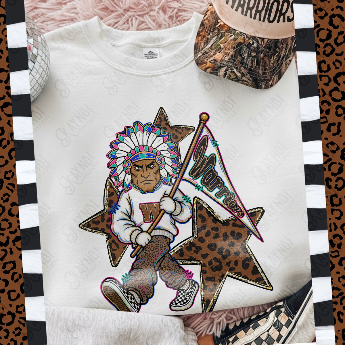 Leopard Sweats Warriors 3 Top