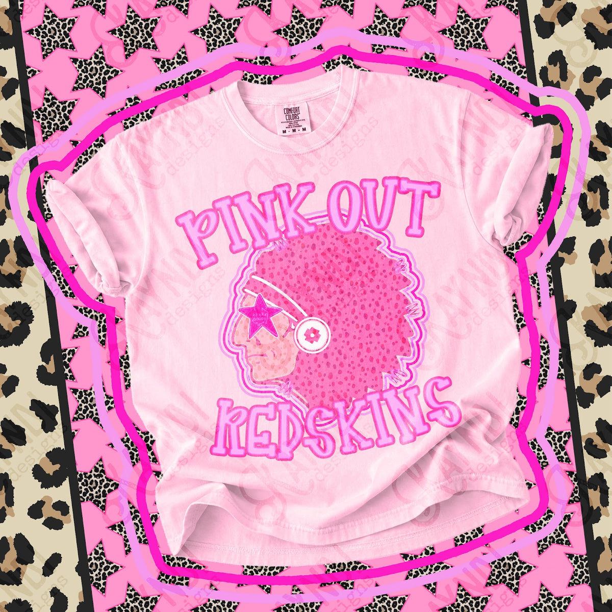 Pink Out Redskins Top design mockup