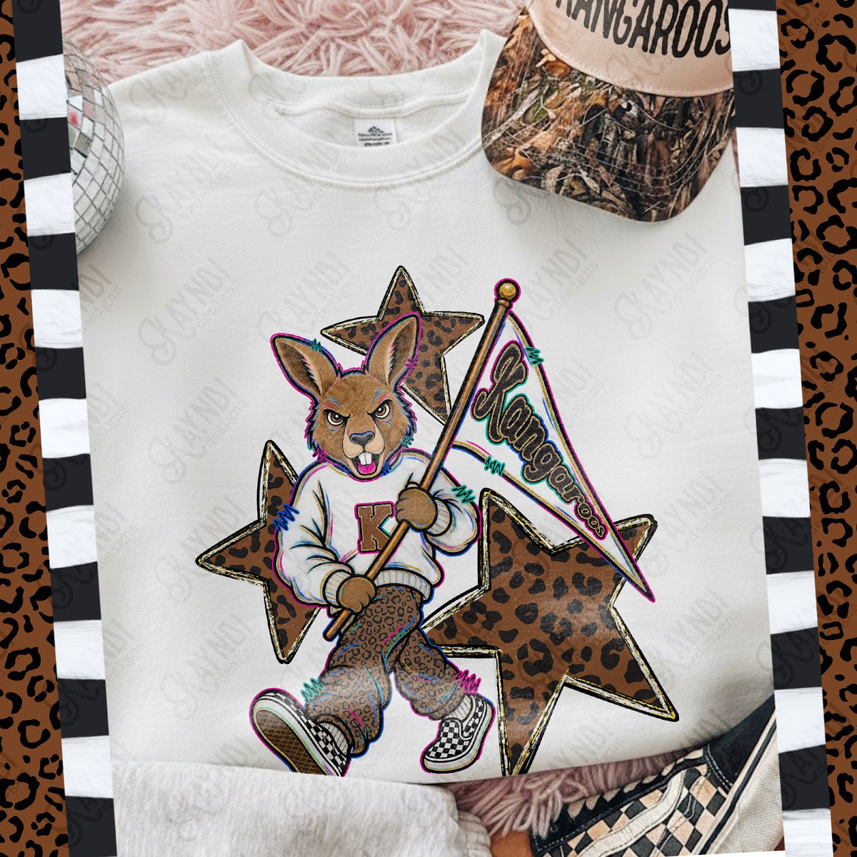Leopard Sweats Kangaroos Top