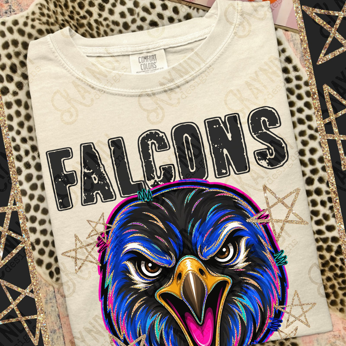 Grunge Varsity Falcons 3 Top