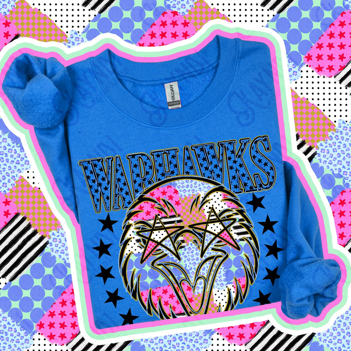 Patchwork Varisty Stars Warhawks Top