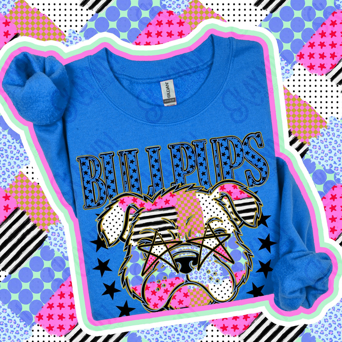 Patchwork Varisty Stars Bullpups Top
