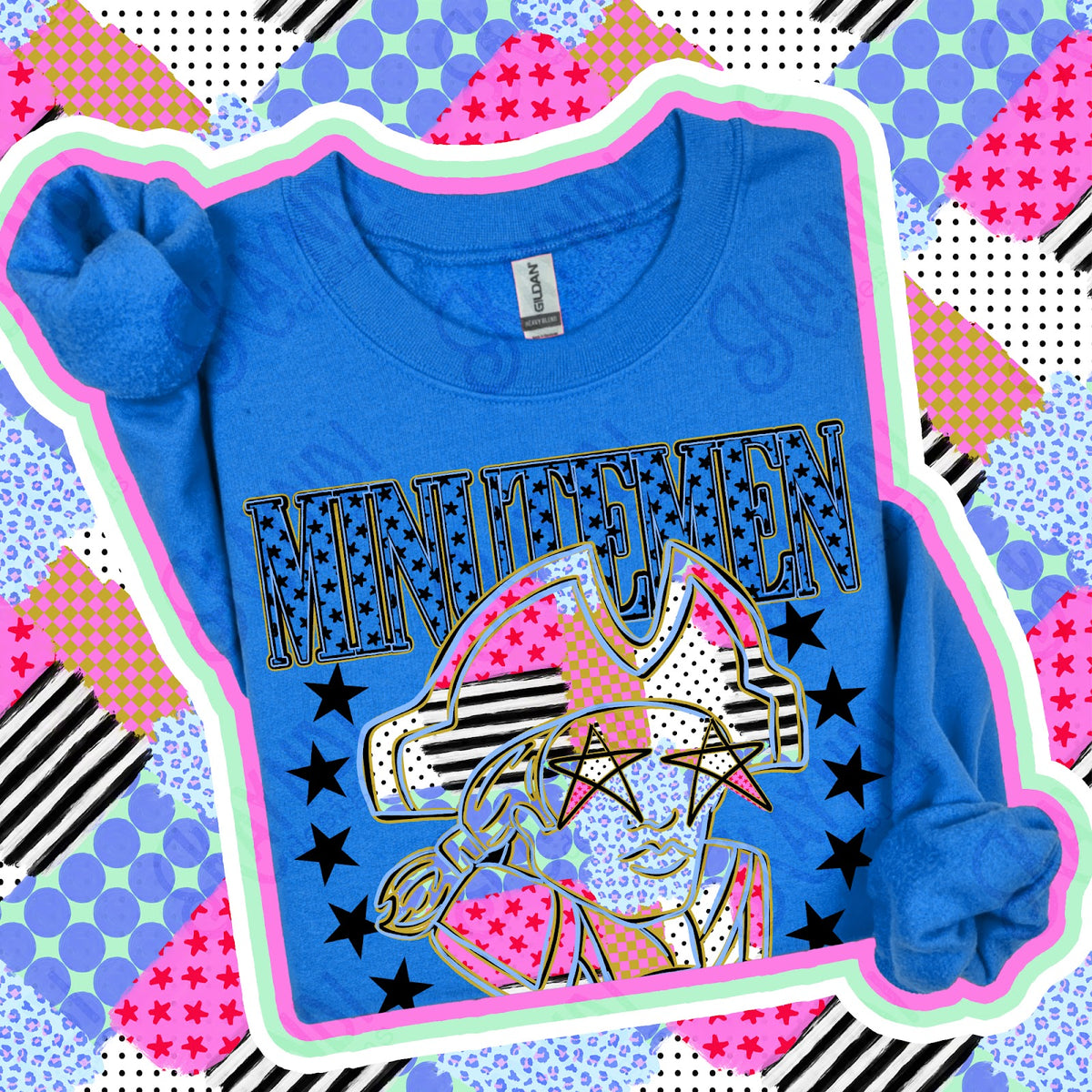 Patchwork Varisty Stars Minutemen Top