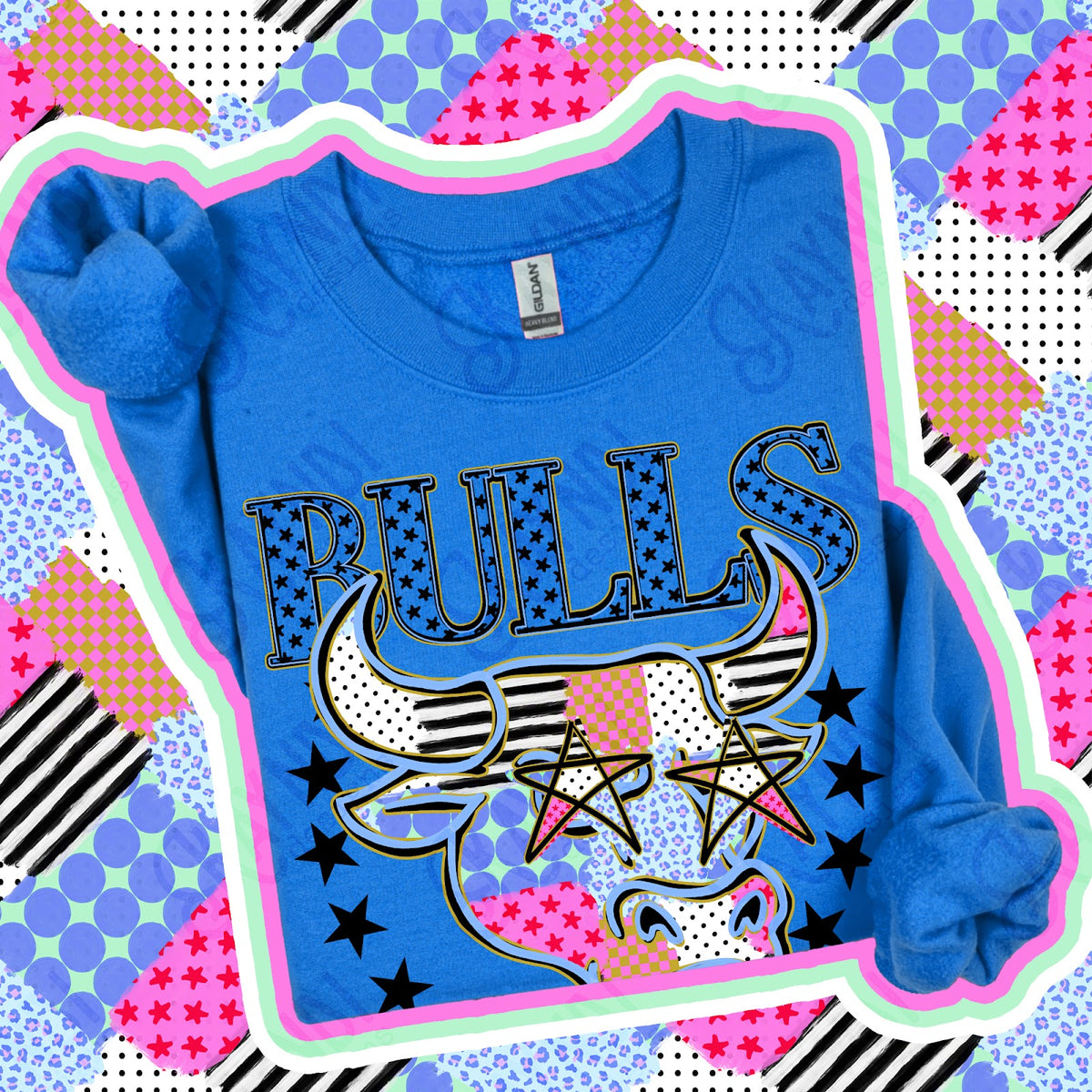 Patchwork Varisty Stars Bulls Top