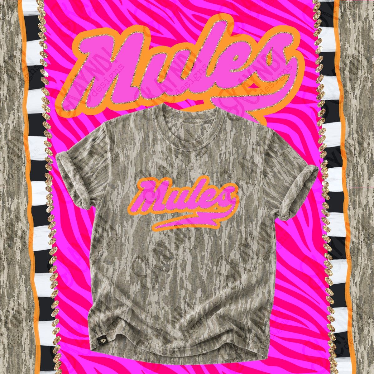 Prism Script Mules Top