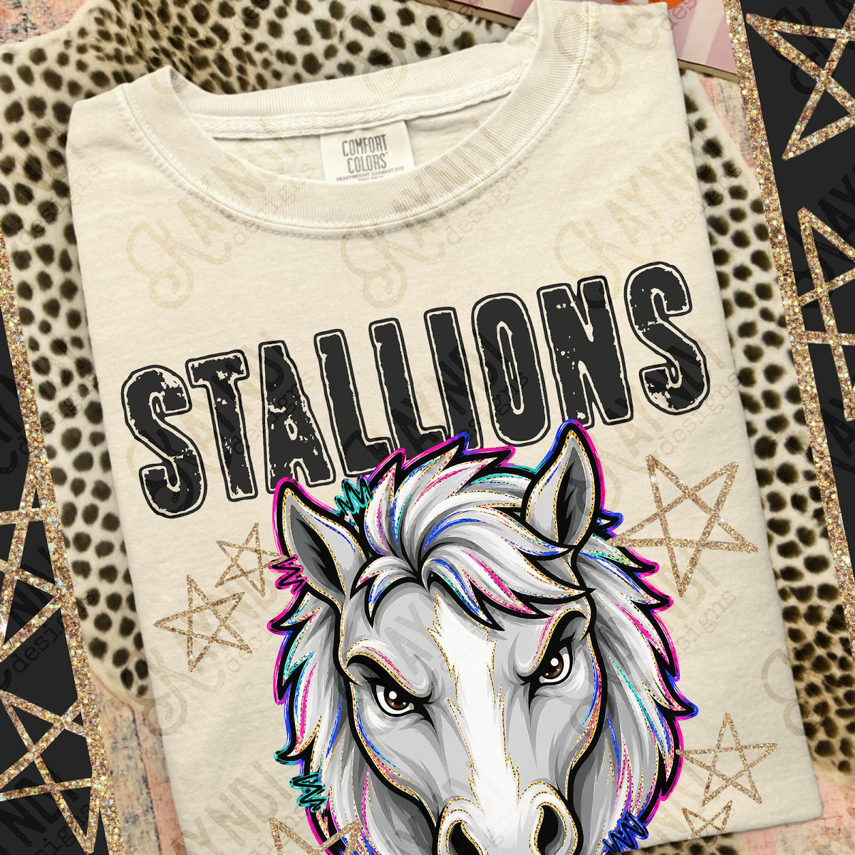 Grunge Varsity Stallions 2 Top