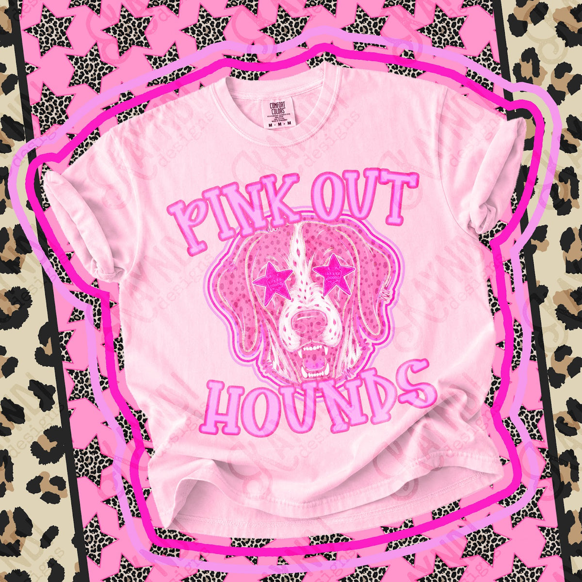 Pink Out Hounds Top design mockup