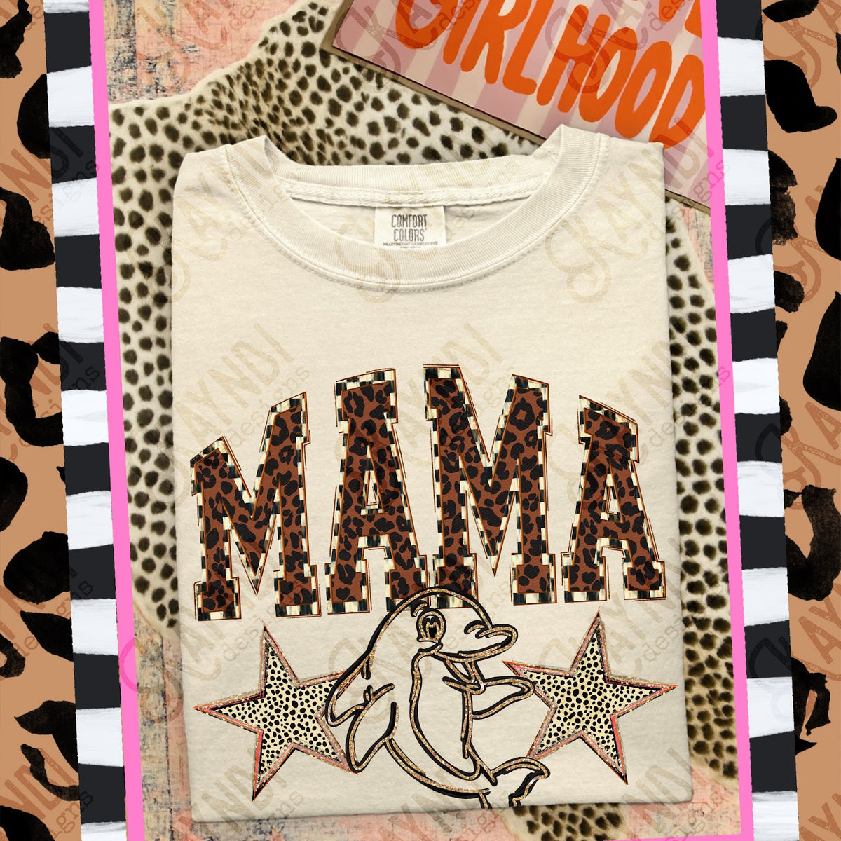 MAMA Dolphins 2 Top design mockup