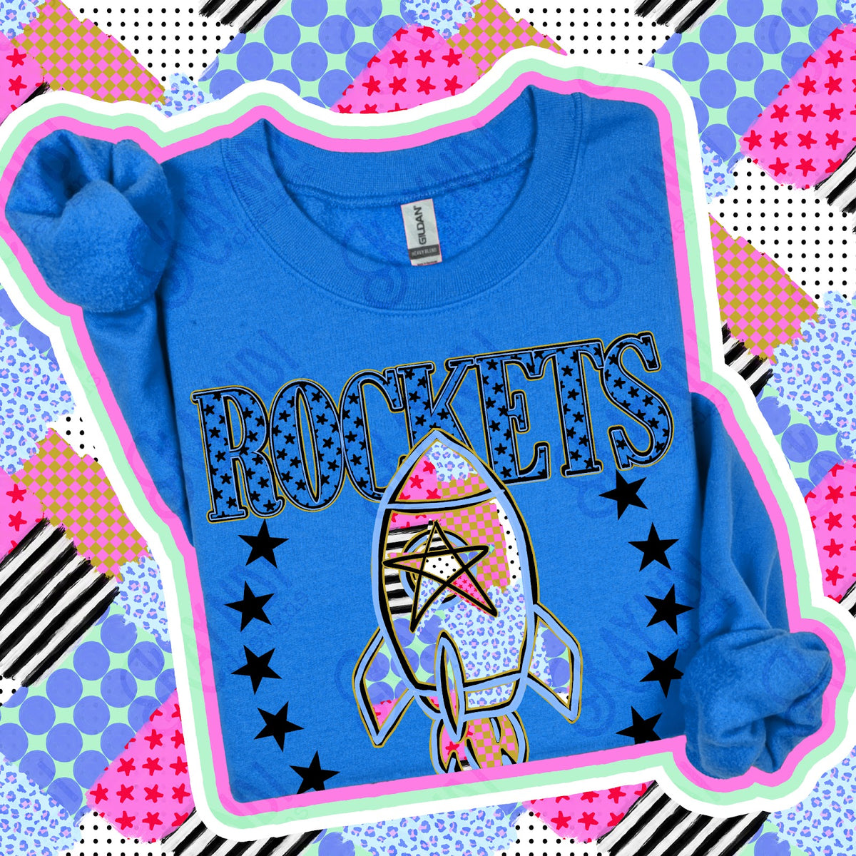 Patchwork Varisty Stars Rockets Top