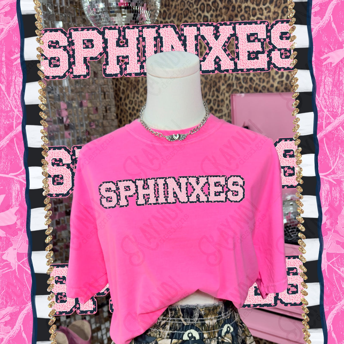 Varsity Stars Sphinxes TropCowg CC Neon Pink Top