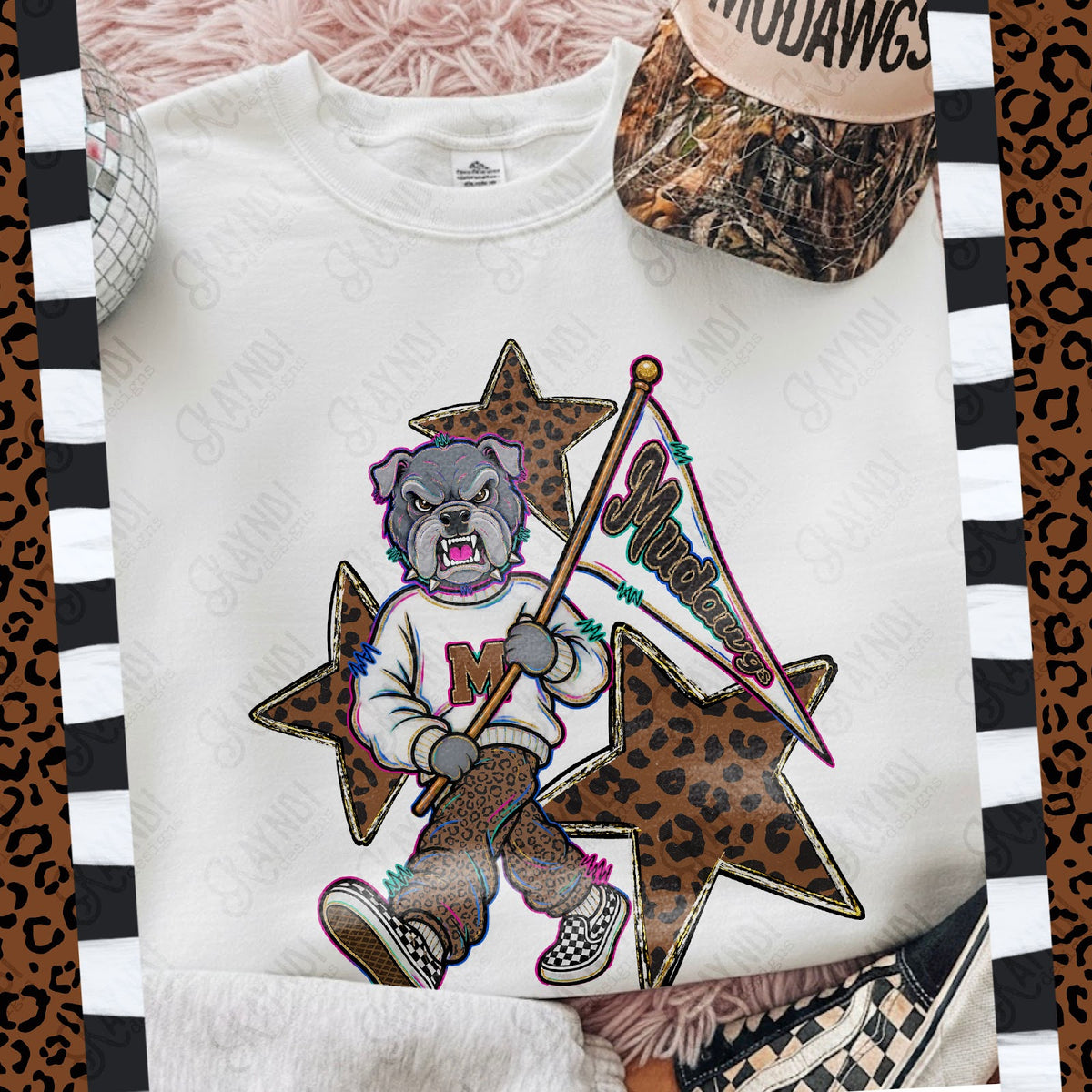 Leopard Sweats Mudawgs 3 Top
