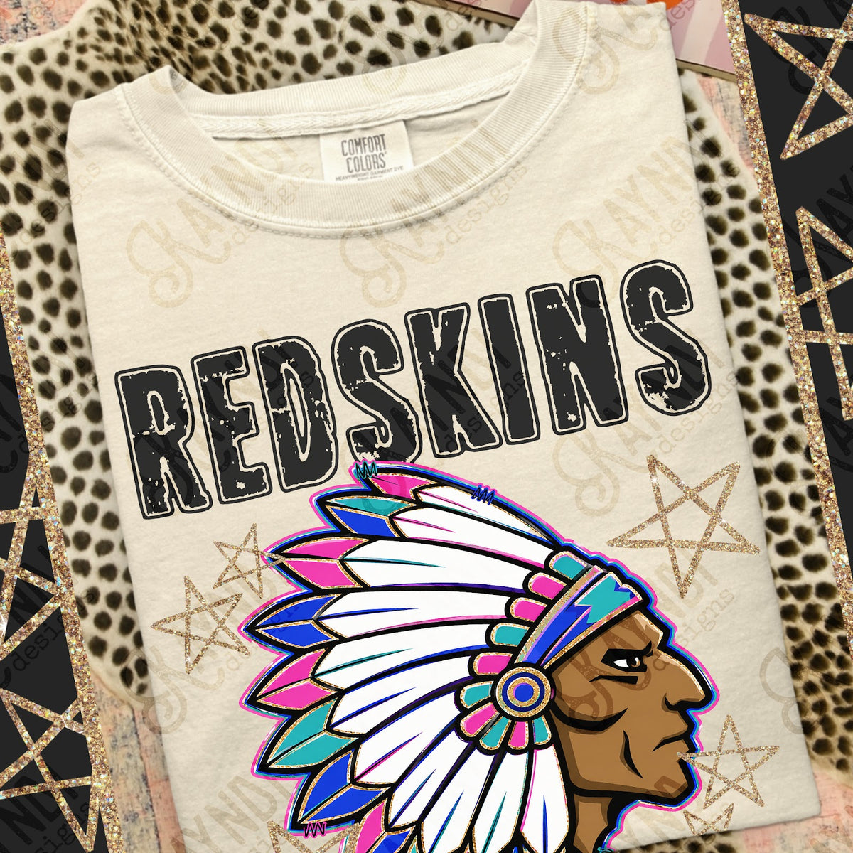 Grunge Varsity Redskins 2 Top