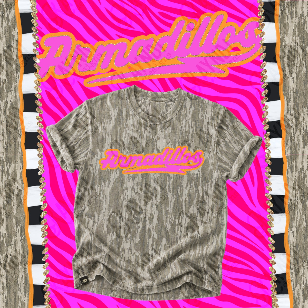 Prism Script Armadillos Top