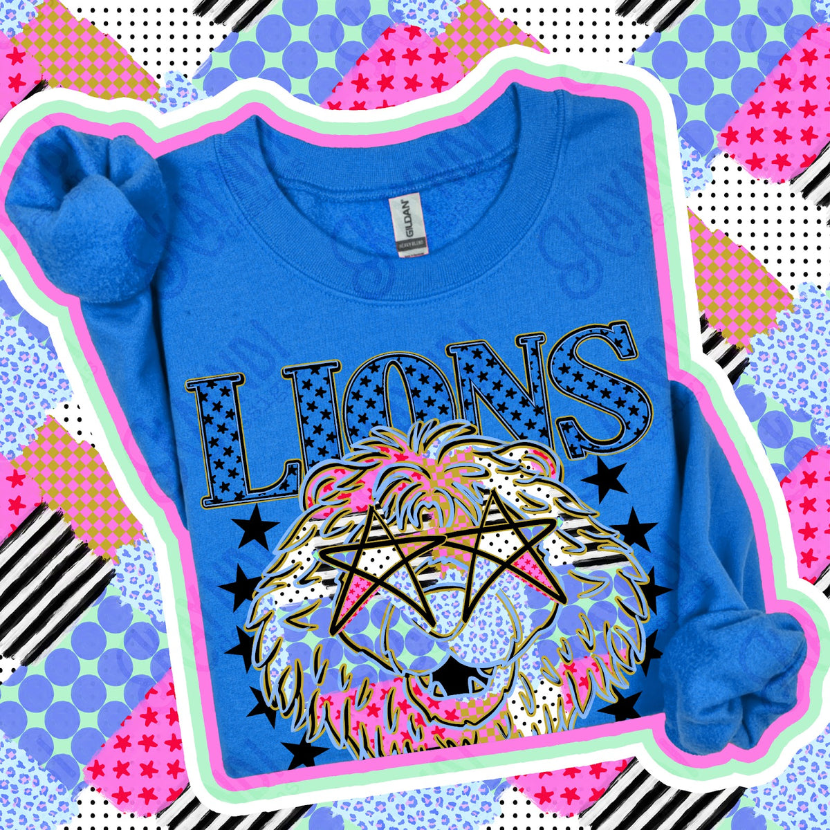 Patchwork Varisty Stars Lions 2 Top