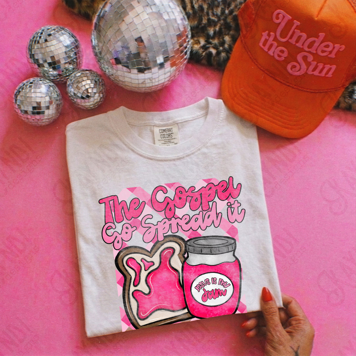 Jesus is My Jam Purple Pink Strawberry Top — design shown on an example garment