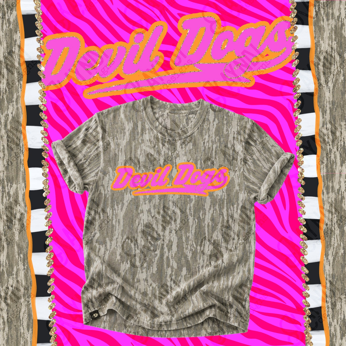Prism Script Devil Dogs Top