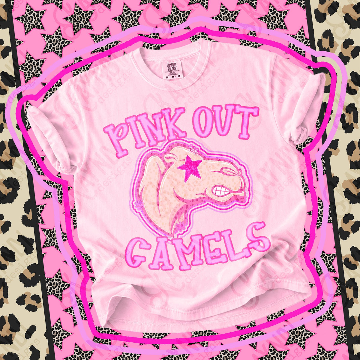 Pink Out Camels Top design mockup