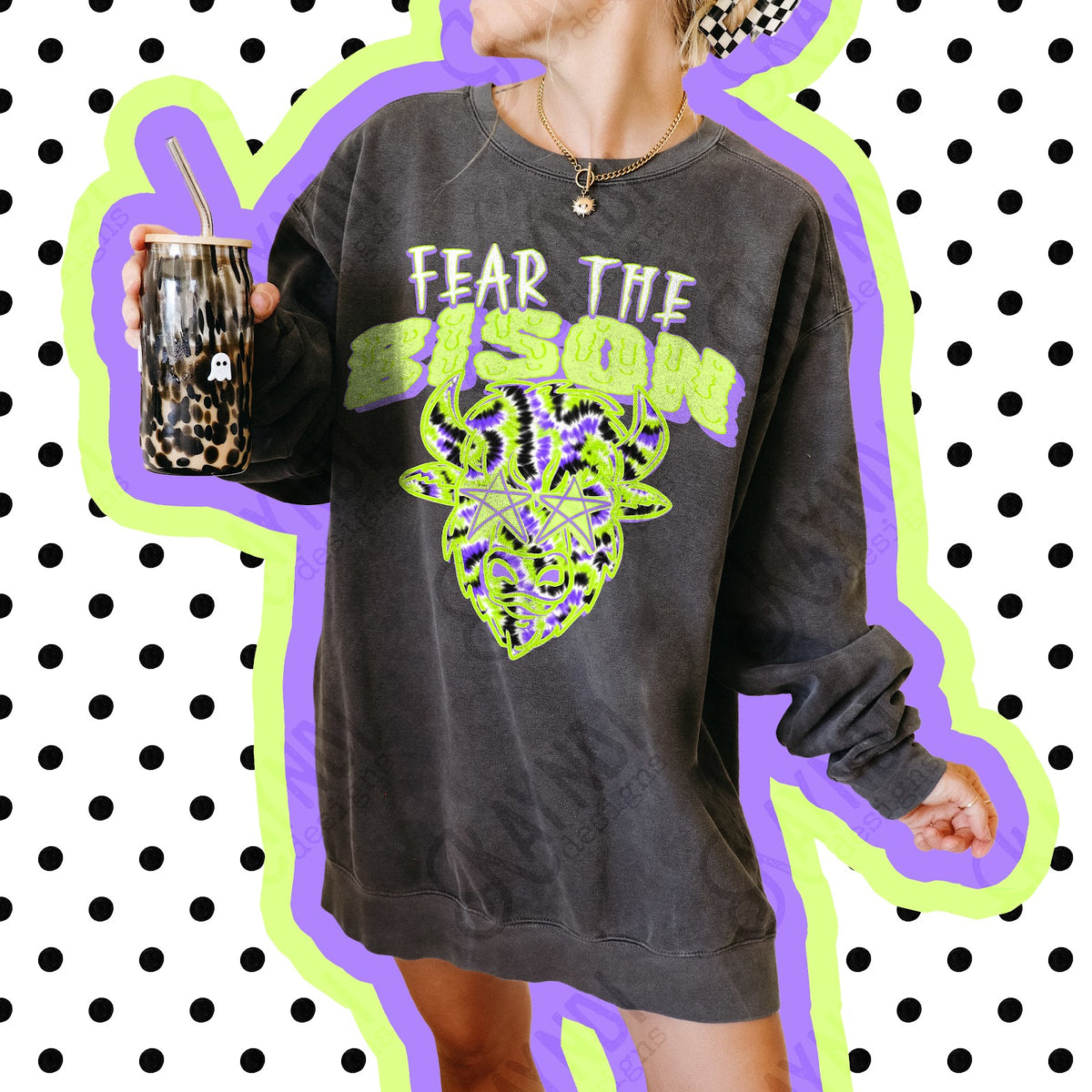 Fear the Bison 2 Top apparel mockup