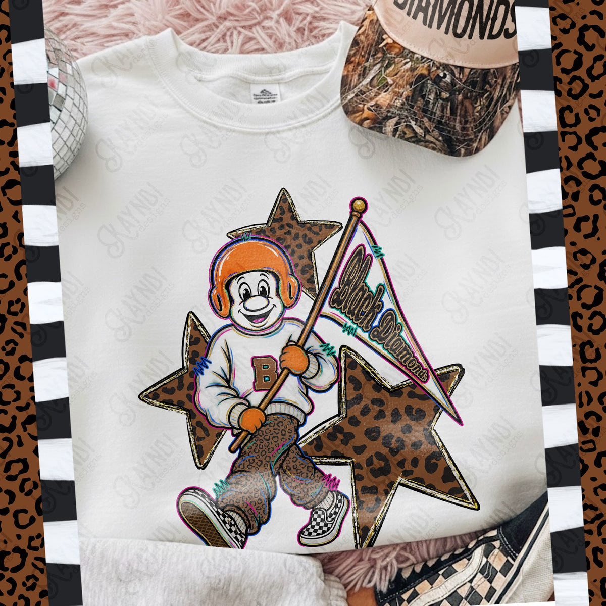 Leopard Sweats Diamonds 3 Top