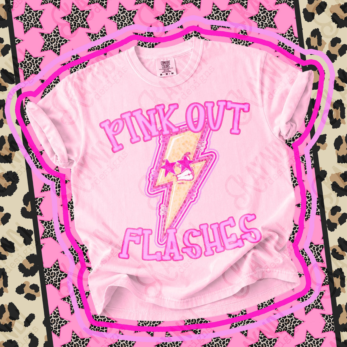 Pink Out Flashes Top design mockup