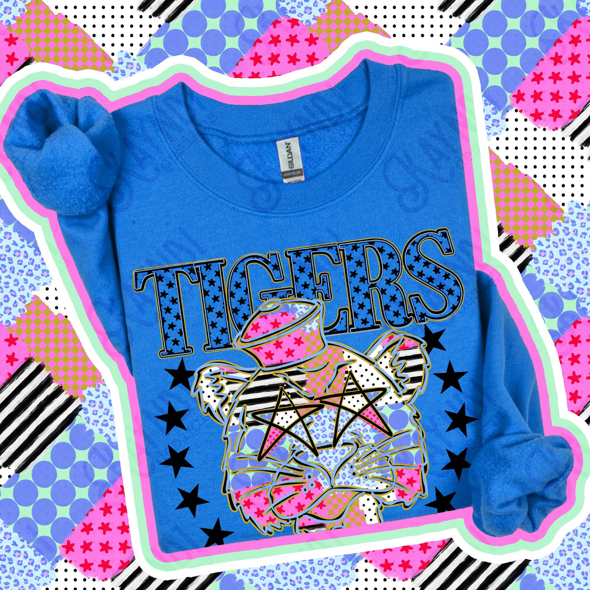 Patchwork Varisty Stars Tigers 3 Top
