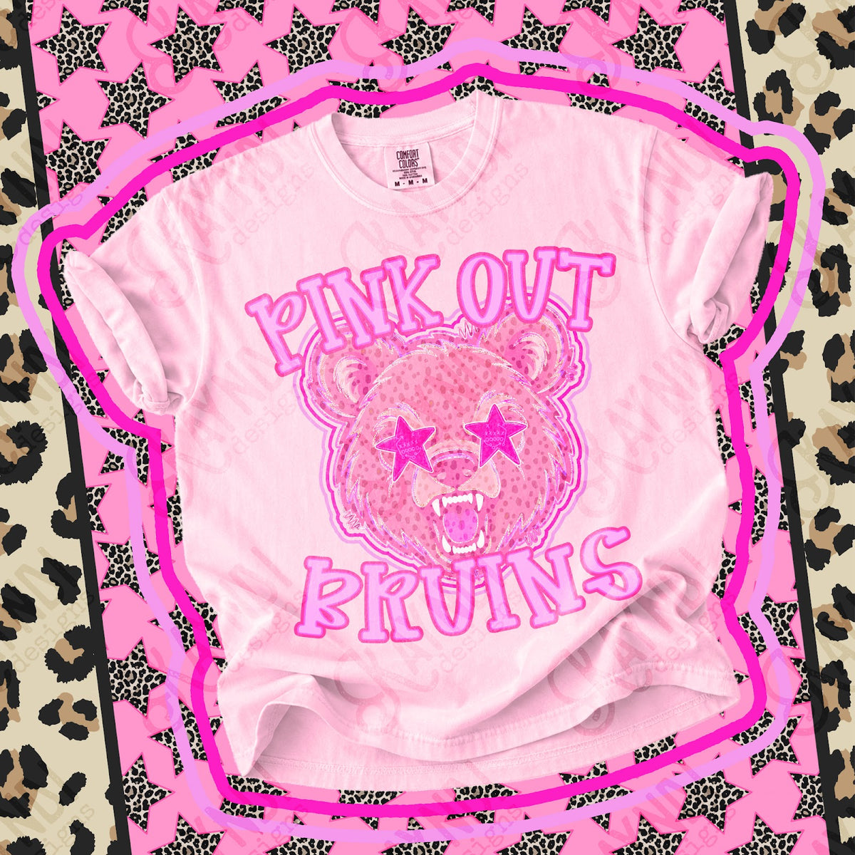 Pink Out Bruins Top design mockup