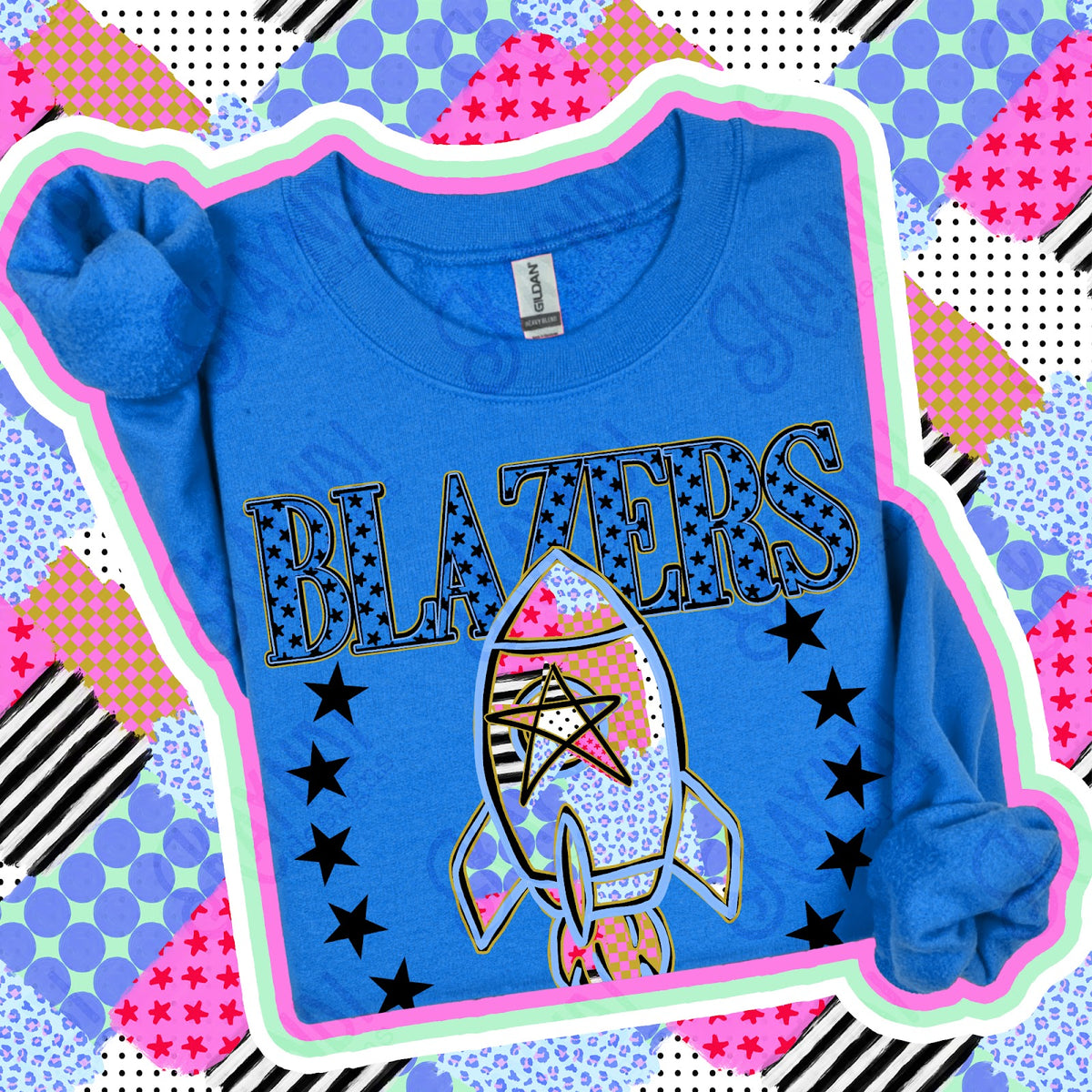 Patchwork Varisty Stars Blazers 2 Top