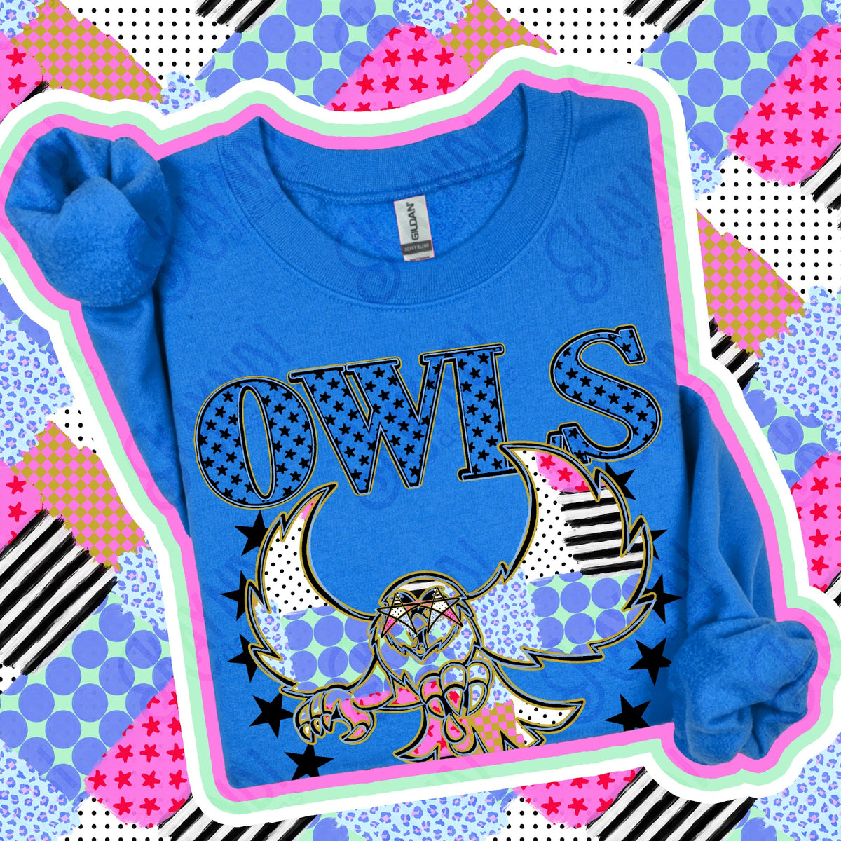 Patchwork Varisty Stars Owls 2 Top