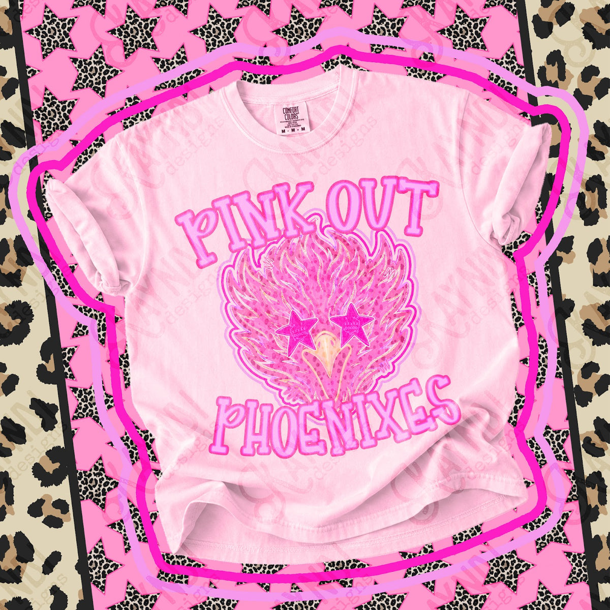 Pink Out Phoenixes Top design mockup