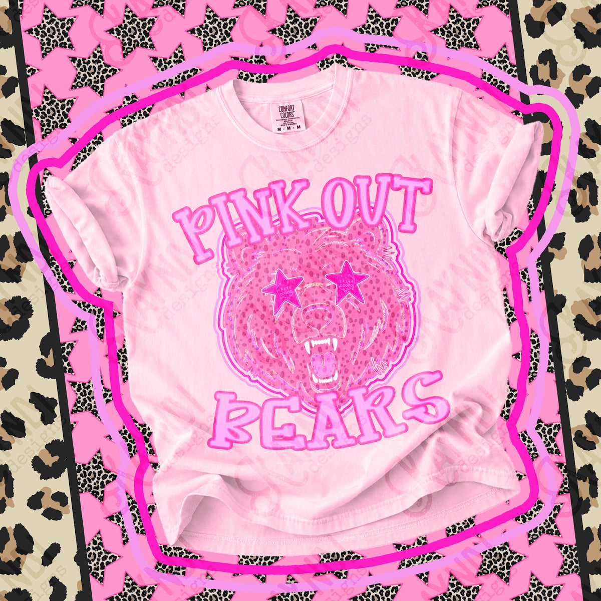 Pink Out Bears 3 Top design mockup