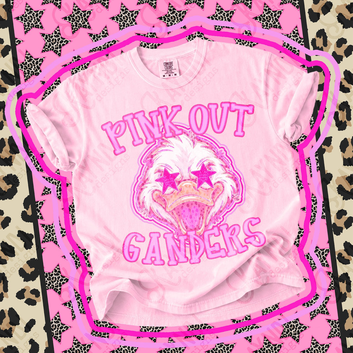 Pink Out Ganders Top design mockup