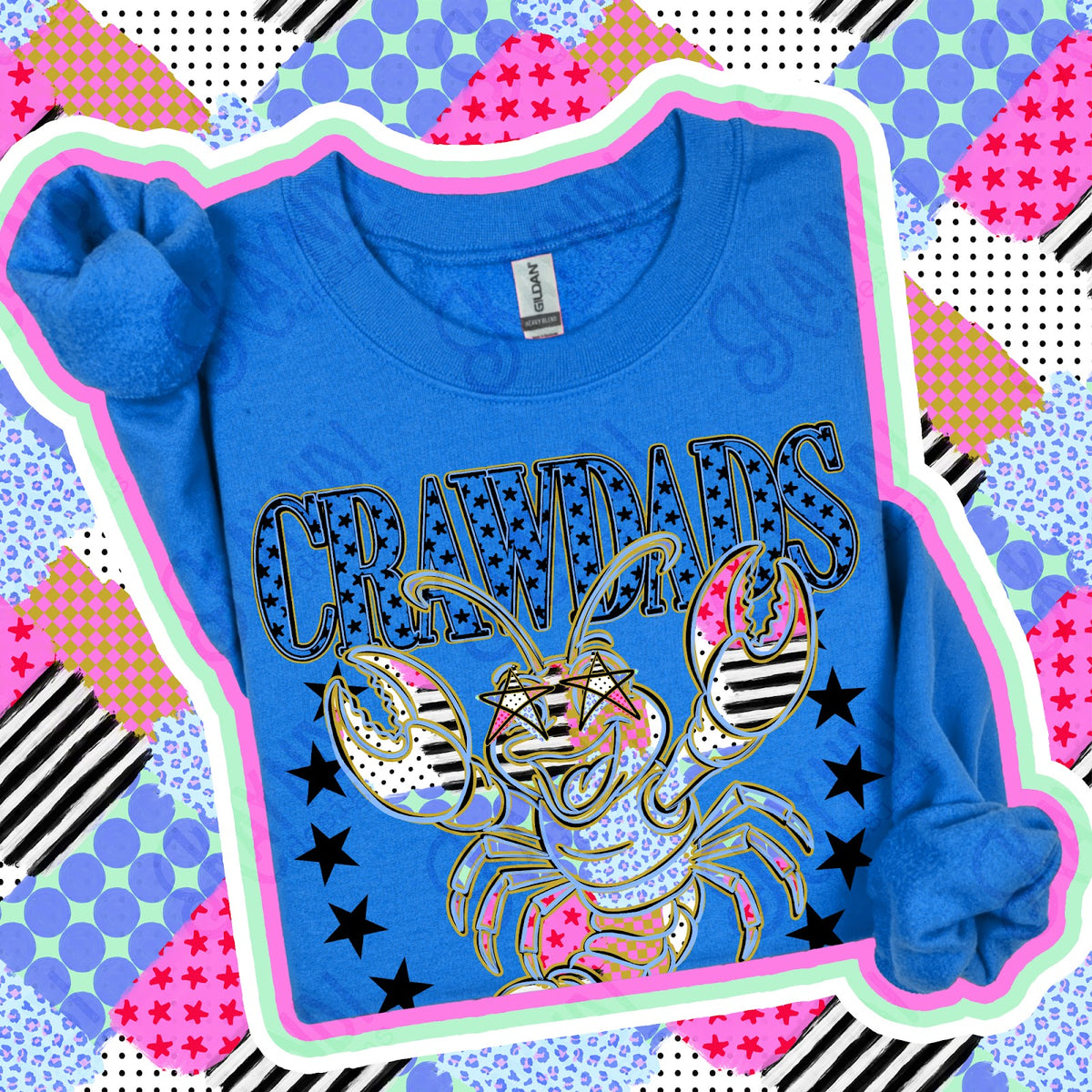 Patchwork Varisty Stars Crawdads Top