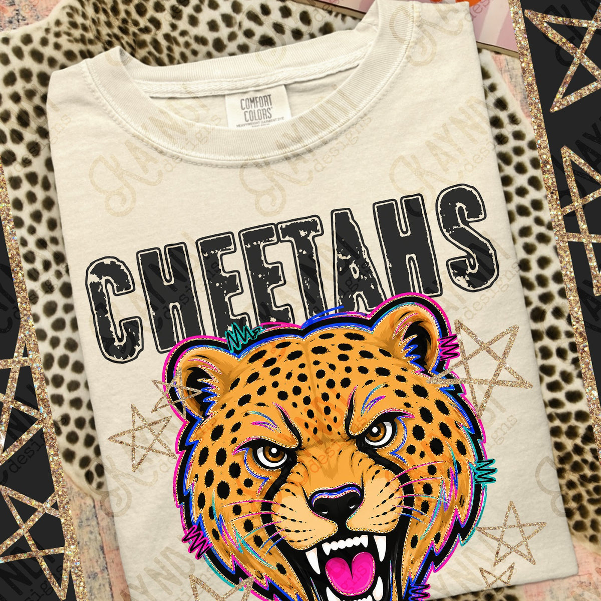 Grunge Varsity Cheetahs Top