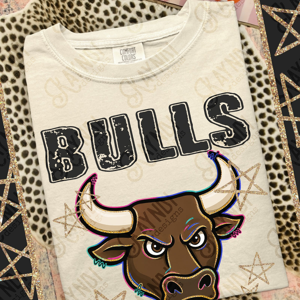 Grunge Varsity Bulls 2 Top