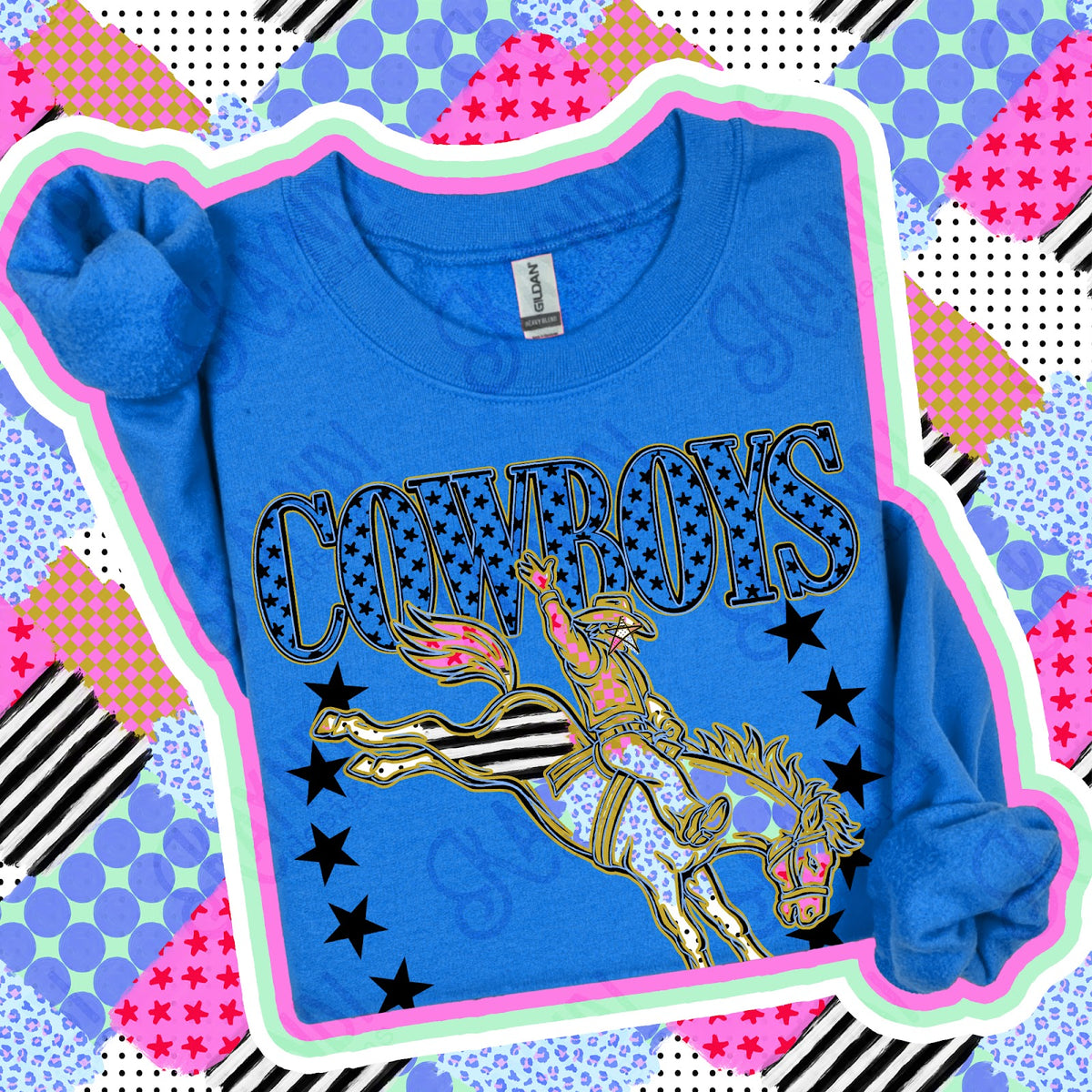Patchwork Varisty Stars Cowboys 3 Top