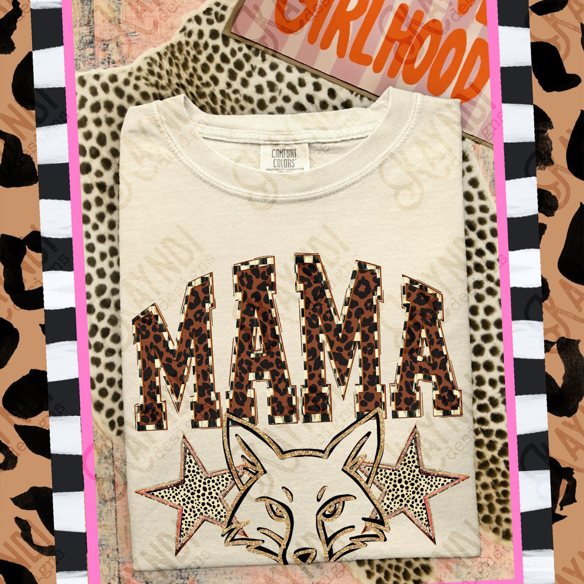 MAMA Foxes Top design mockup