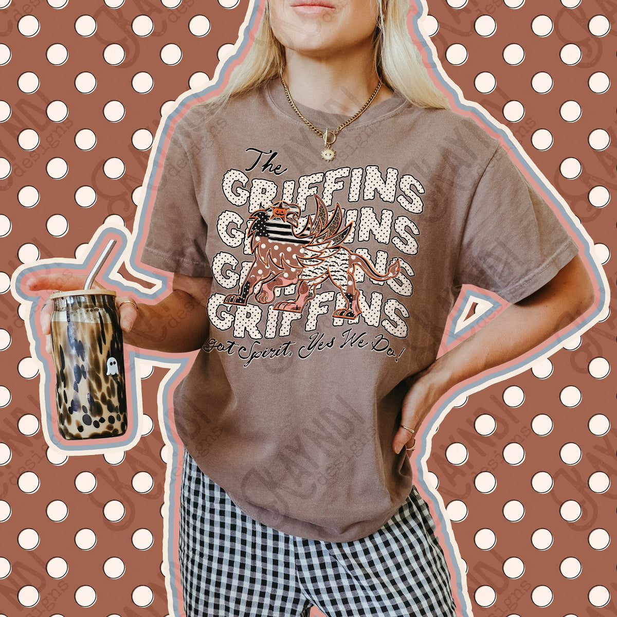 Patchwork Pumpkin Spirit Griffins Top