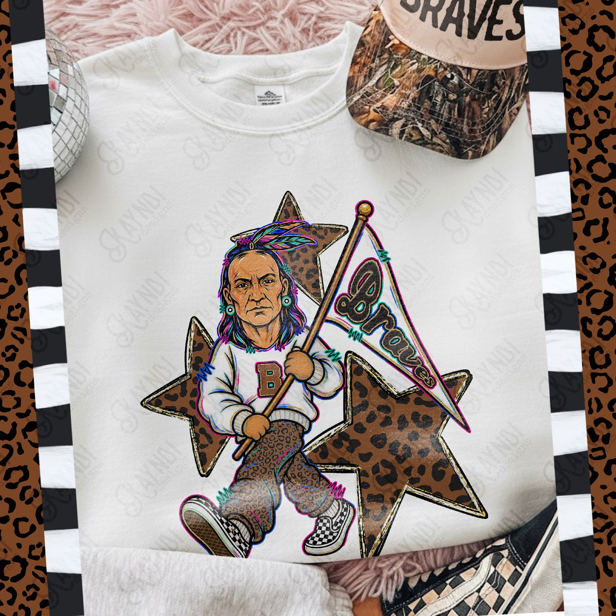 Leopard Sweats Braves Top