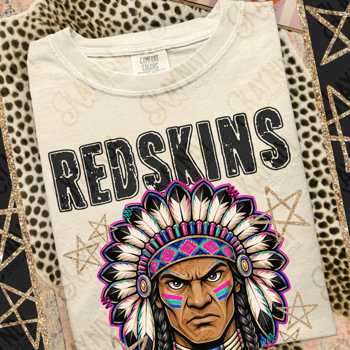 Grunge Varsity Redskins 3 Top