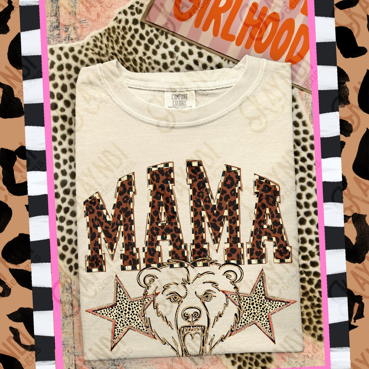 MAMA Grizzlies Top design mockup