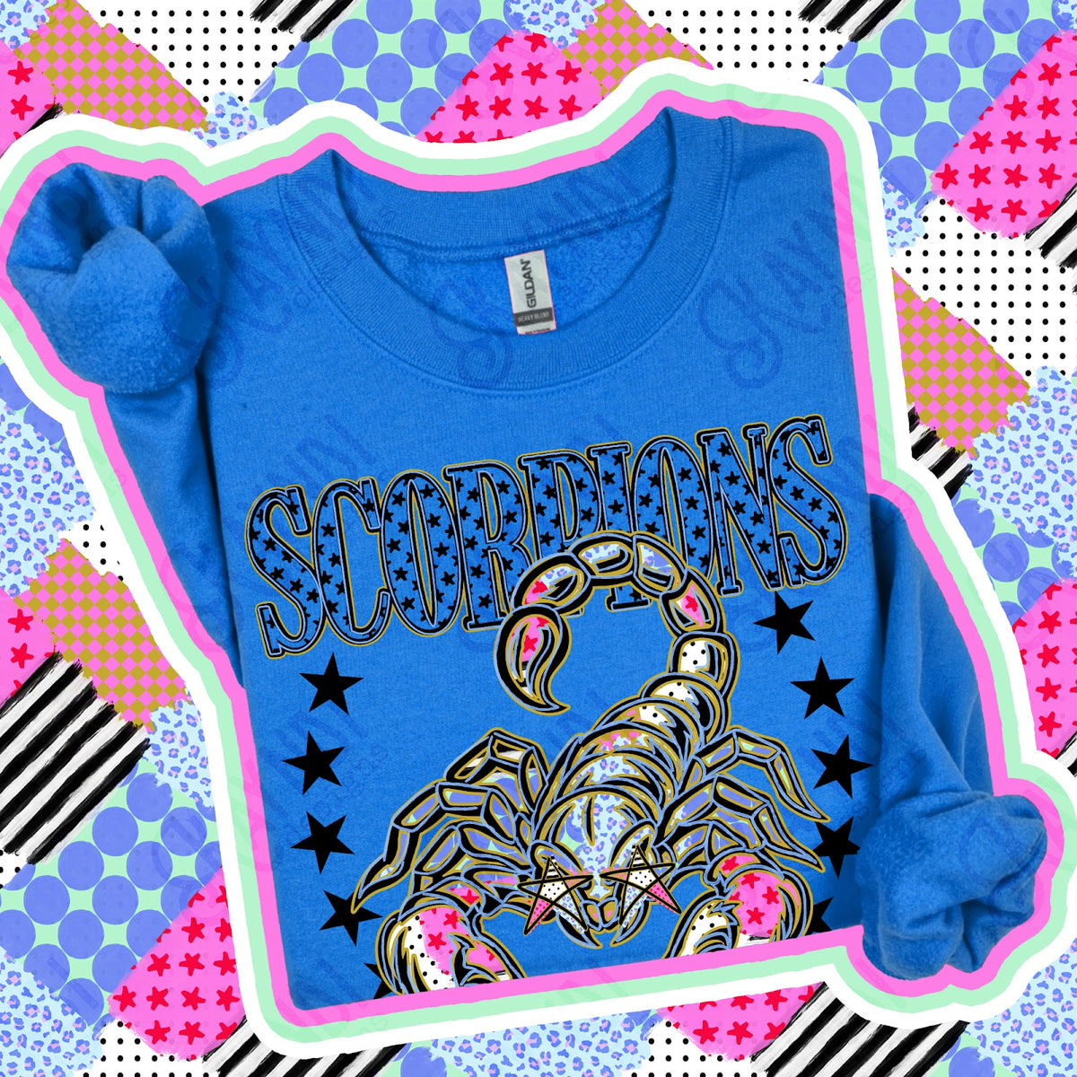 Patchwork Varisty Stars Scorpions Top