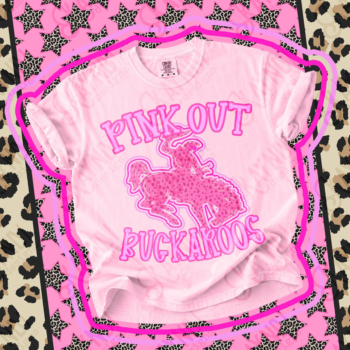 Pink Out Buckaroos Top design mockup
