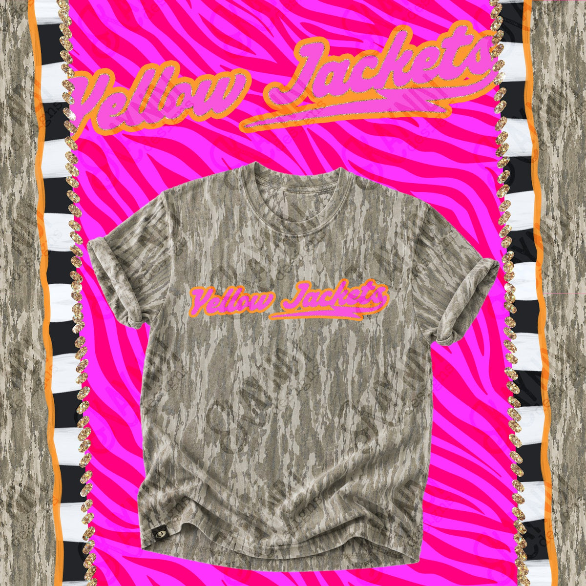 Prism Script Yellow Jackets Top